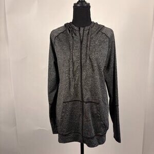 SHEIN | Athletic Zip Up Hooded Jacket | XL | Gray